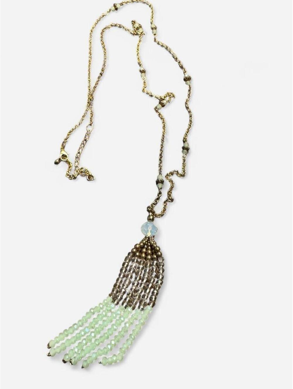 Boho Beaded Tassel Pendant Necklace